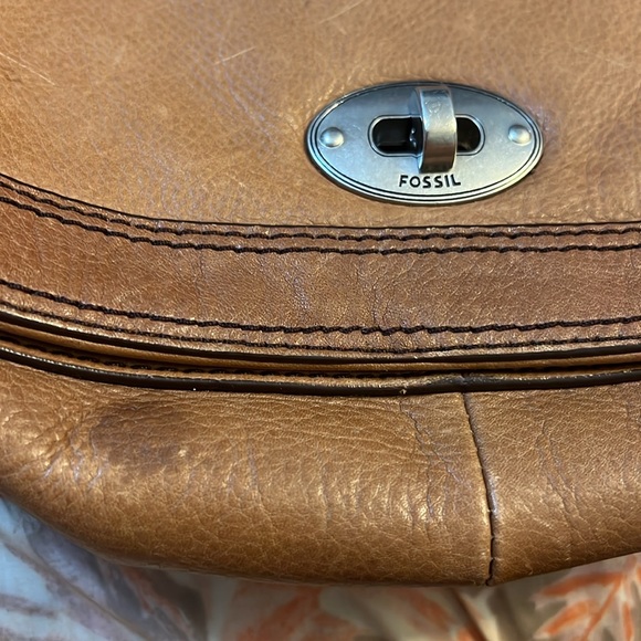 Women's Fossil Brown Leather Shoulder Bag/Cross Body Purse - Picture 3 of 12